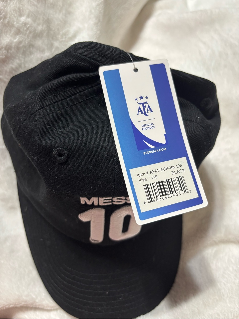Messi 10 Embroidered Black Baseball Cap AFA - Picture 3 of 6